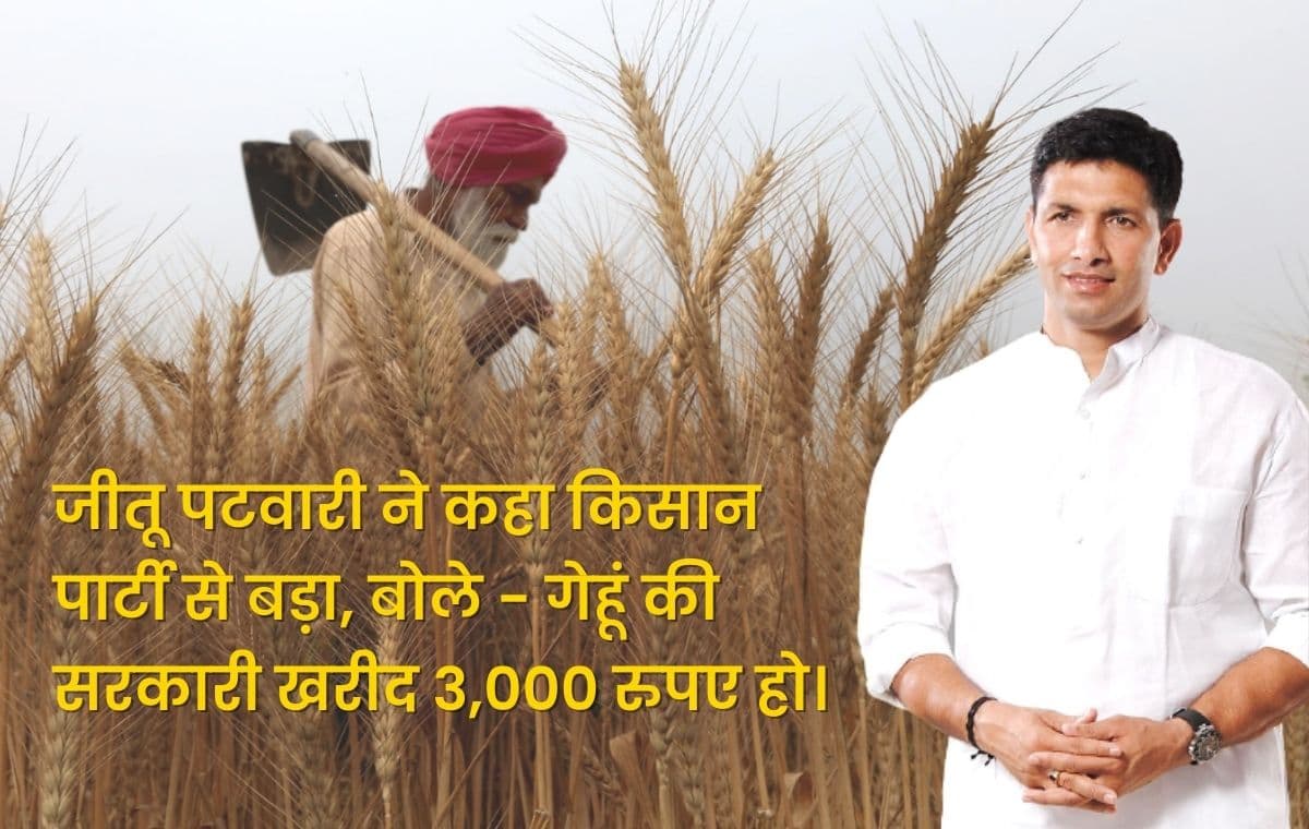MP Politics: जीतू पटवारी ने कहा किसान भाई पार्टी से बड़ा, बोले - गेहूं की सरकारी खरीद 3,000 रुपए हो।