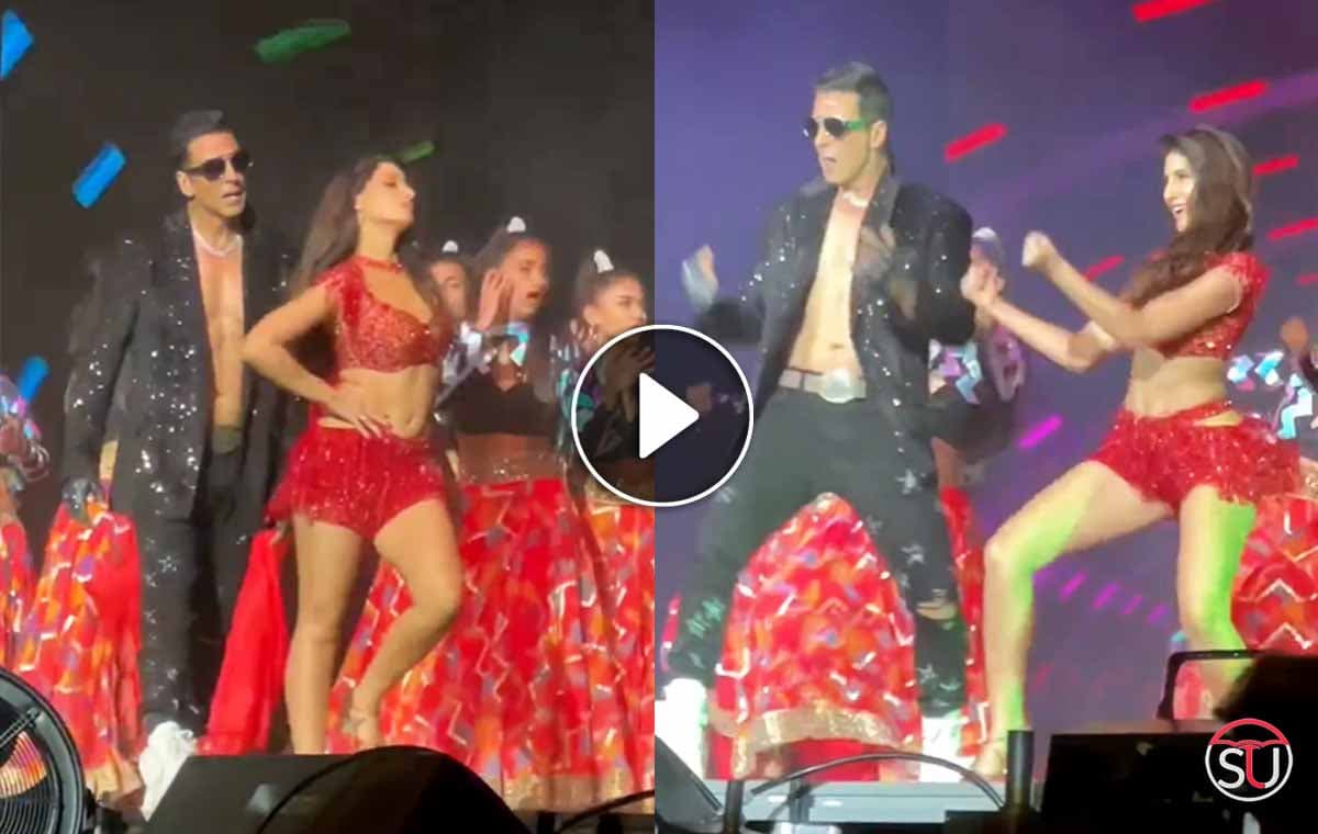 Nora Fatehi के साथ 'घाघरा' पहनकर अक्षय ने लगाए ठुमके ,वीडियो वायरल  