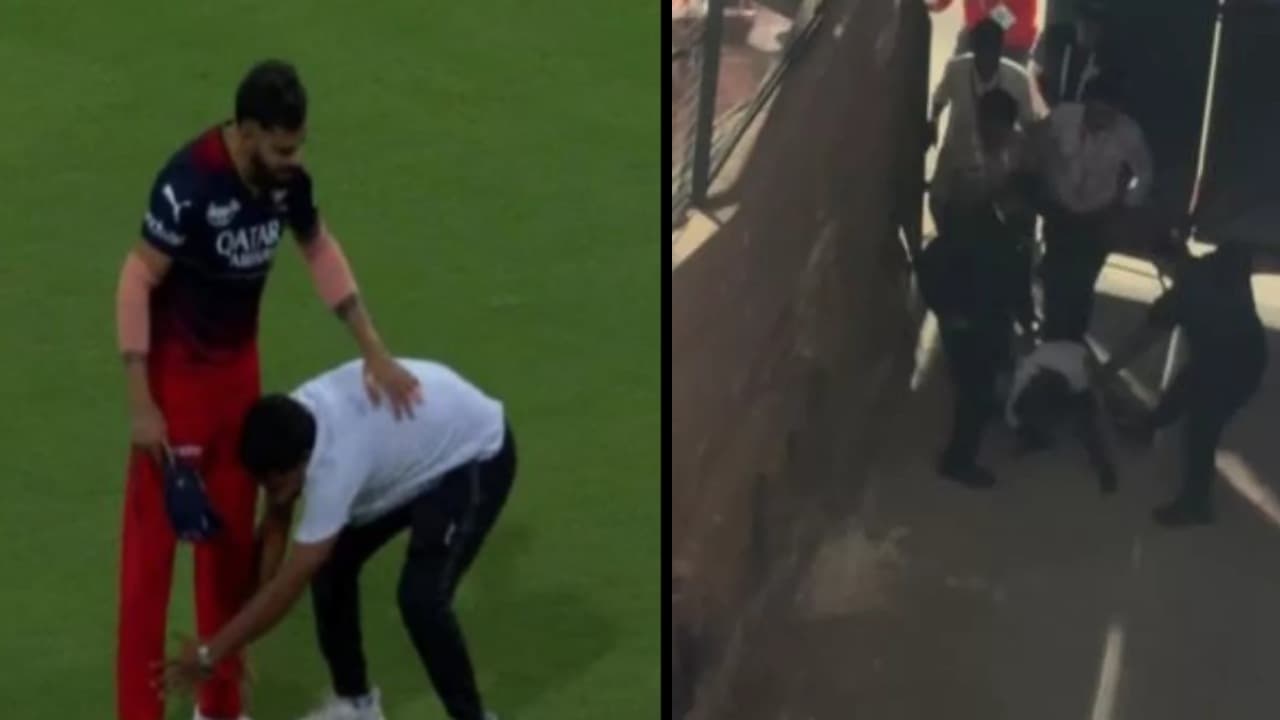 RCB vs PBKS: Virat Kohli के पैर छूने की मिली सज़ा! RCB फैन की हुई जमकर पिटाई: Video