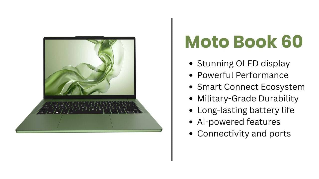 Motorola का पहला लैपटॉप Moto Book 60; यंहा जानिए कीमत, फीचर्स, स्पेसिफिकेशन, ऑफ़र और बहुत कुछ