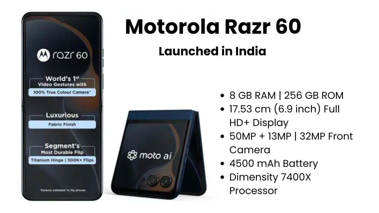 Motorola Razr 60 भारत में लॉन्च: कीमत, स्पेसिफिकेशन और फीचर्स