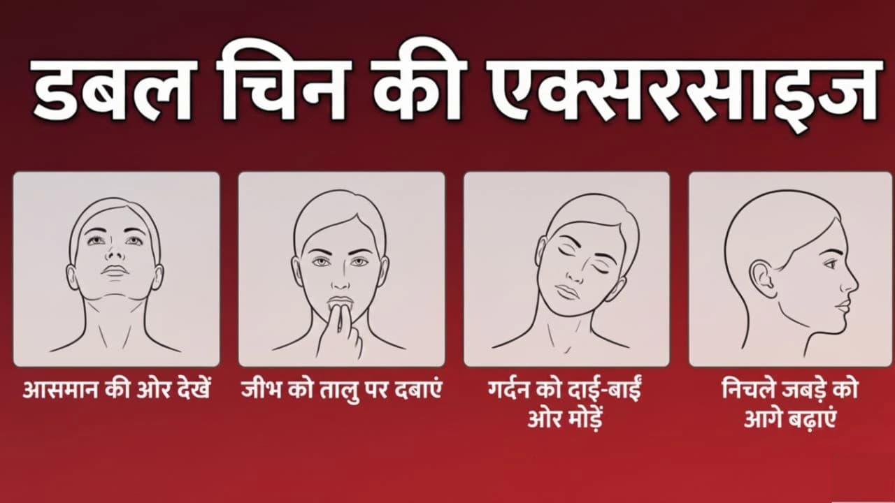 डबल चिन कैसे कम करें? घर पर करने वाली बेस्ट डबल चिन एक्सरसाइज और टिप्स