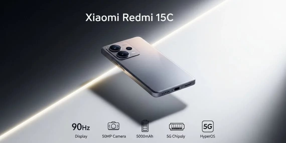 भारत में Redmi 15C 5G 6,000mAh बैटरी और 120Hz डिस्प्ले के साथ लॉन्च हुआ