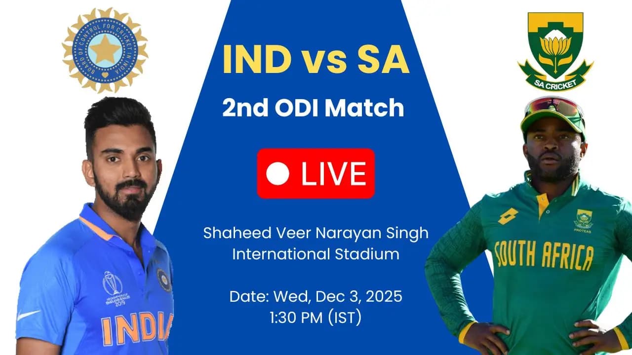 IND vs SA दूसरा ODI: रायपुर में होगा रोमांचक मुकाबला, जानें कब और कैसे देखें लाइव