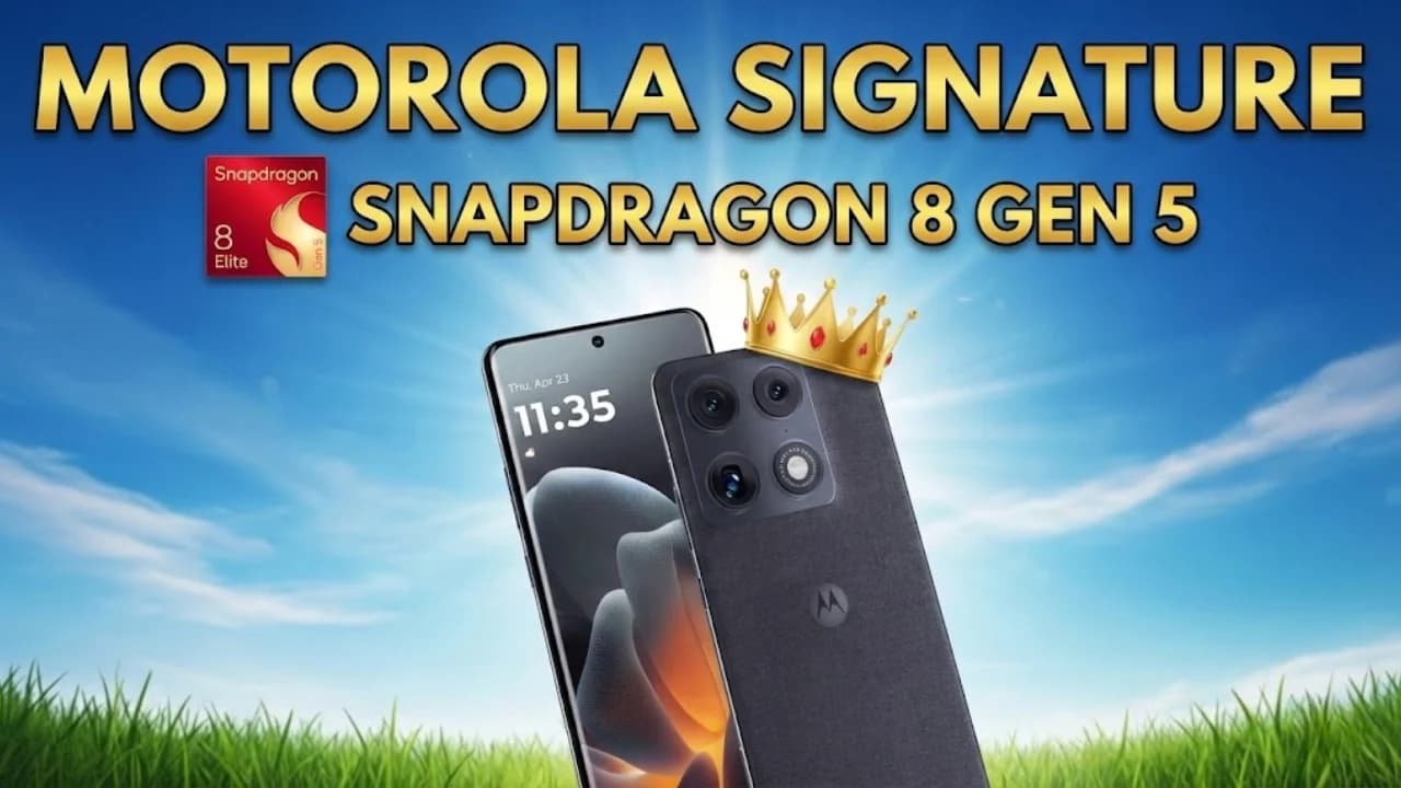 Motorola Signature भारत में 7 जनवरी 2026 को लॉन्च होगा। जानें इसकी कीमत, Snapdragon 8 Gen 5, कैमरा फीचर्स और पूरी डिटेल।