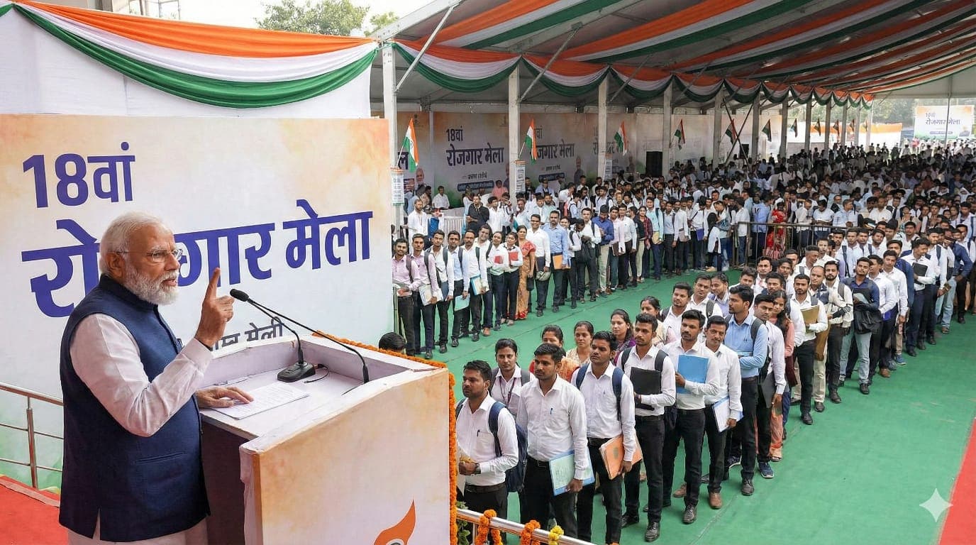 PM मोदी रोजगार मेला: प्रधानमंत्री मोदी ने 61,000 युवाओं को दिए नियुक्ति पत्र, कहा भारत 'रिफॉर्म एक्सप्रेस' पर सवार!!!