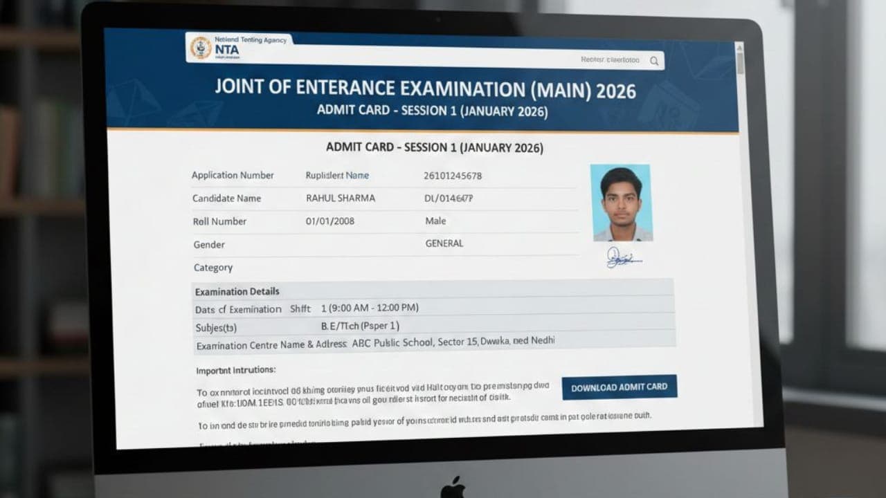 JEE Mains 2026 एग्जाम अपडेट: 21 को शुरू होगी परीक्षा, आज आएगा JEE Mains 2026 Session 1 एडमिट कार्ड !!!