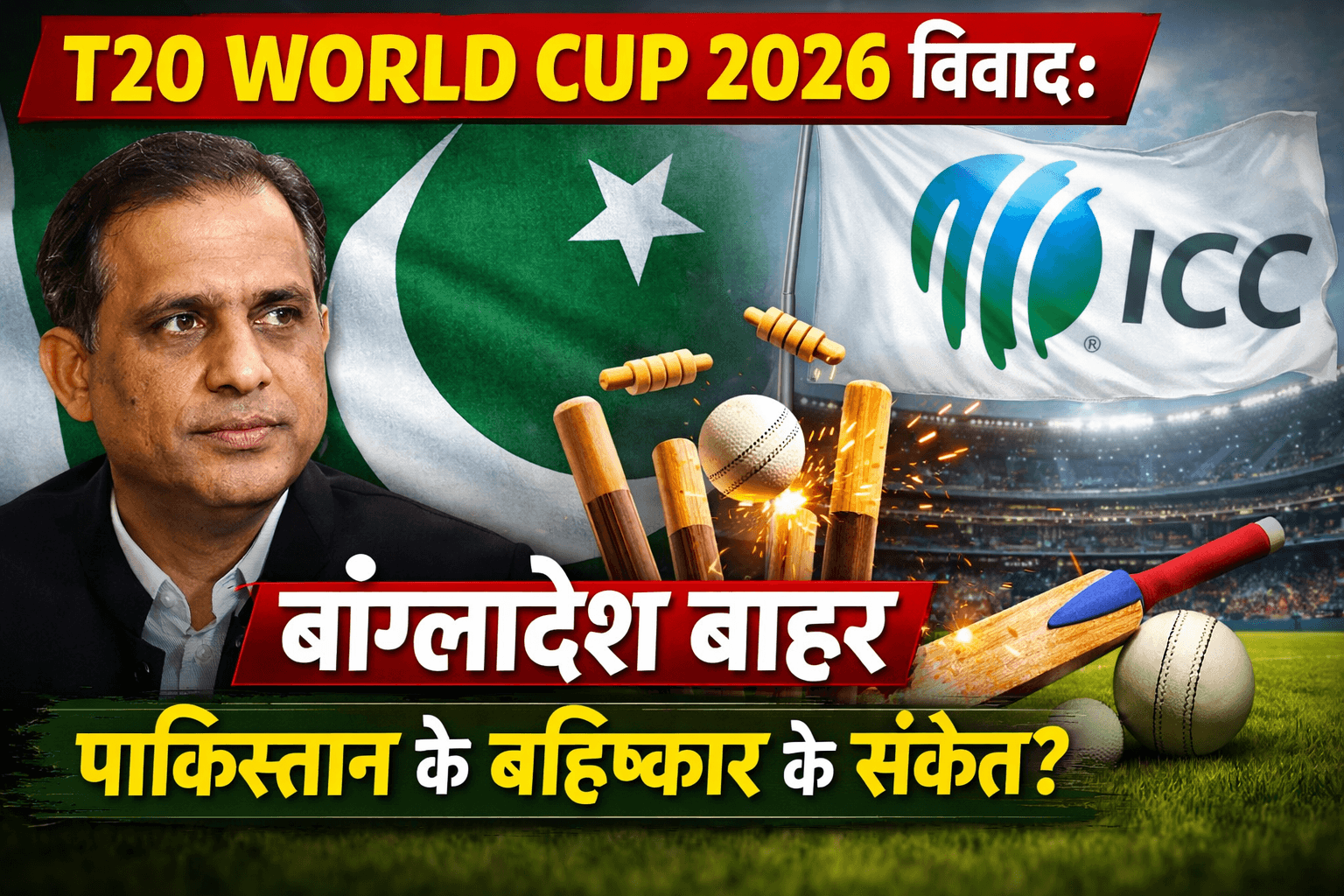 बांग्लादेश विवाद पर आईसीसी vs पीसीबी: क्या पाकिस्तान भी टी20 वर्ल्ड कप 2026 से हटेगा?