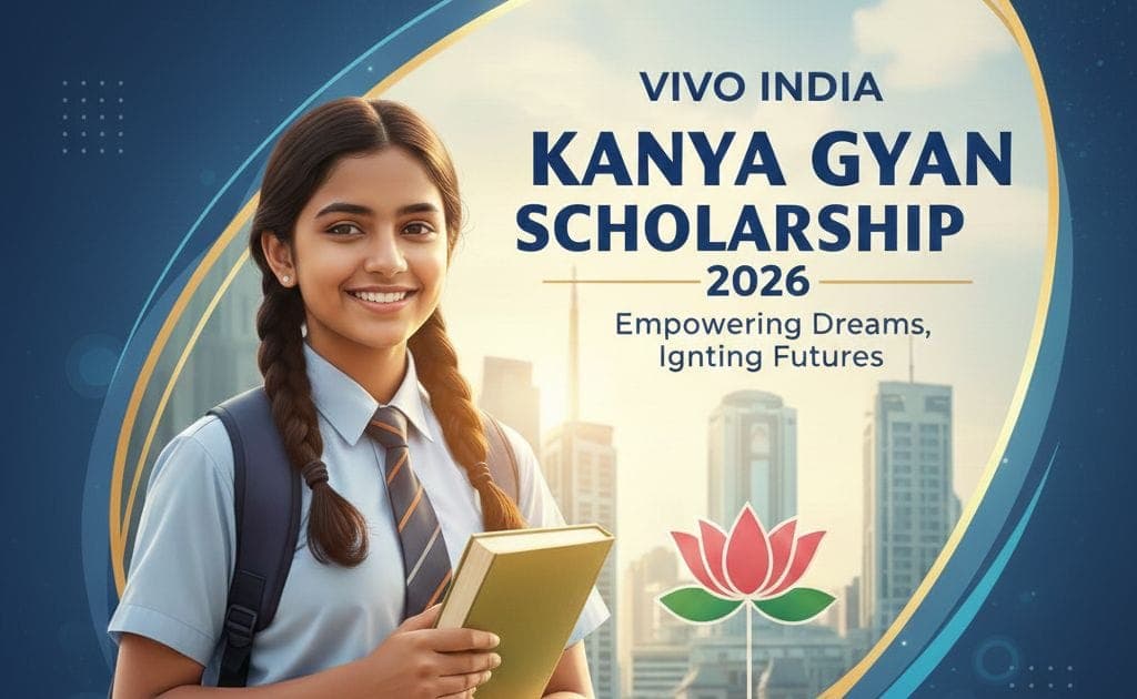 VIVO कन्याज्ञान स्कॉलरशिप प्रोग्राम 2026 : VIVO India देगी 12 वीं के बाद छात्राओं ₹60,000 प्रति वर्ष की स्कॉलरशिप