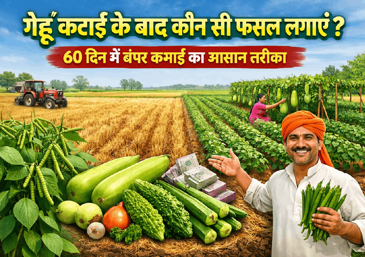 गेहूं कटाई के बाद कौन सी फसल लगाएं? 60 दिन में बंपर कमाई देने वाली खेती का आसान तरीका