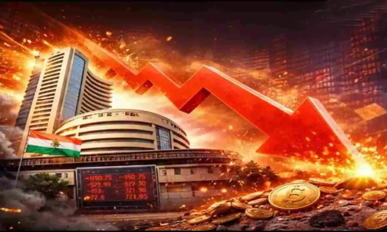 Stock Market: शेयर बाज़ार में भारी उथल-पुथल! सेंसेक्स 1,300 अंक टूटा, निफ्टी 23,850 के करीब बंद