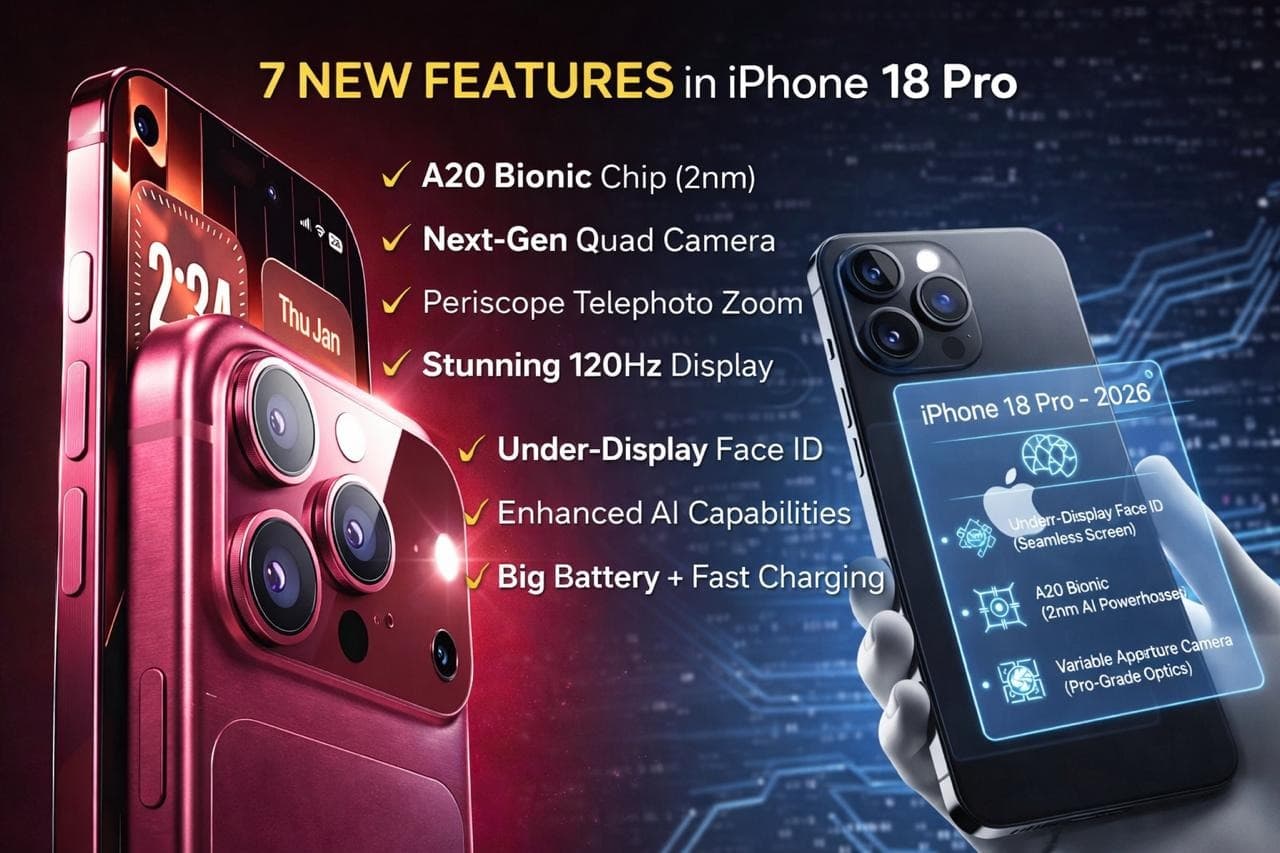 iPhone 18 Pro Max 2026: 7 बड़े अपग्रेड जो इसे सबसे पावरफुल iPhone बनाते हैं