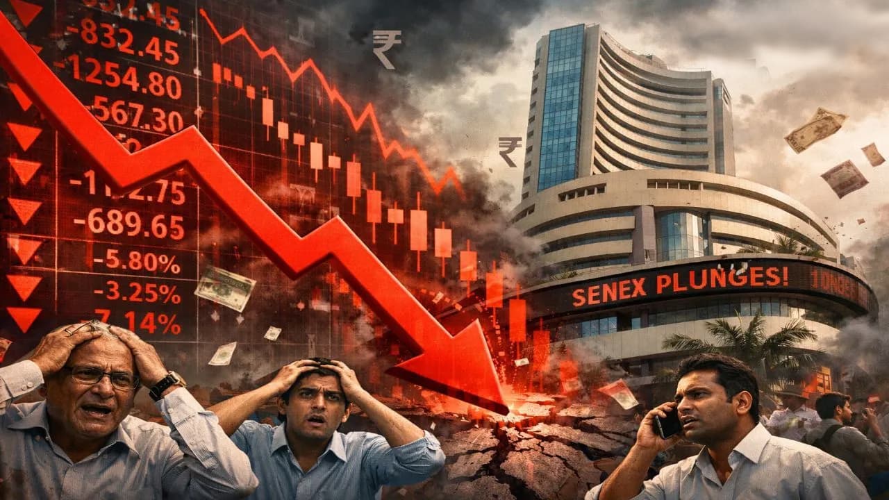 stock market: Sensex में 1,800 अंकों की जबरदस्त गिरावट, Nifty 550 अंक नीचे