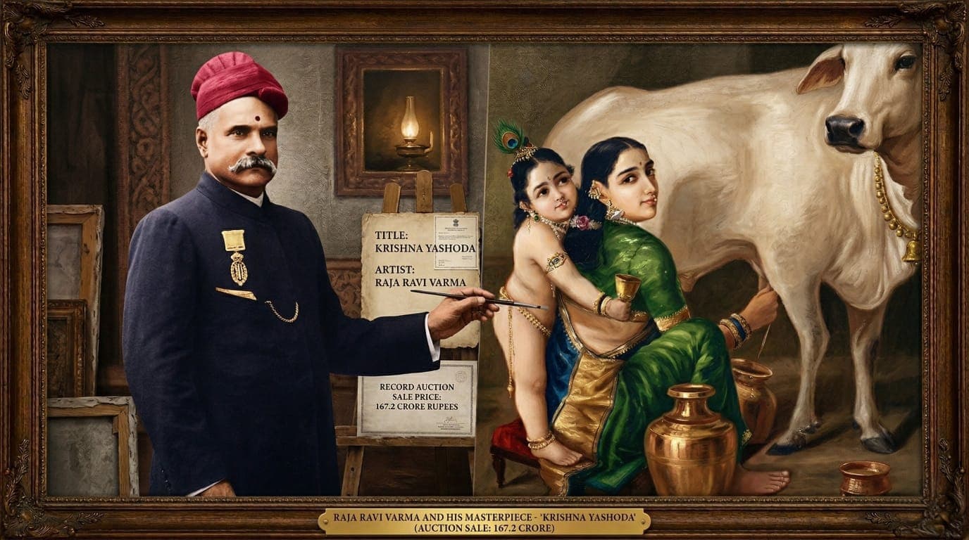 यशोदा कृष्ण सबसे महंगी पेंटिंग: 167 करोड़ में बिकी भारत की यह अनोखी पेंटिंग! जानिए कौन थे इसके कलाकार राजा रवि वर्मा?