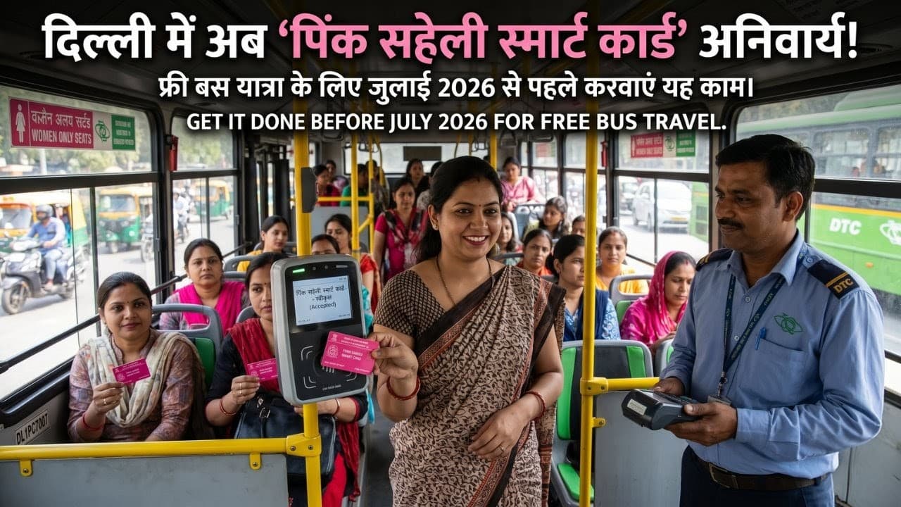 दिल्ली में बिना पिंक सहेली स्मार्ट कार्ड के नहीं मिलेगी फ्री बस यात्रा की सुविधा…सरकार का बड़ा फैसला जुलाई 2026 से पहले कर लें यह काम!!