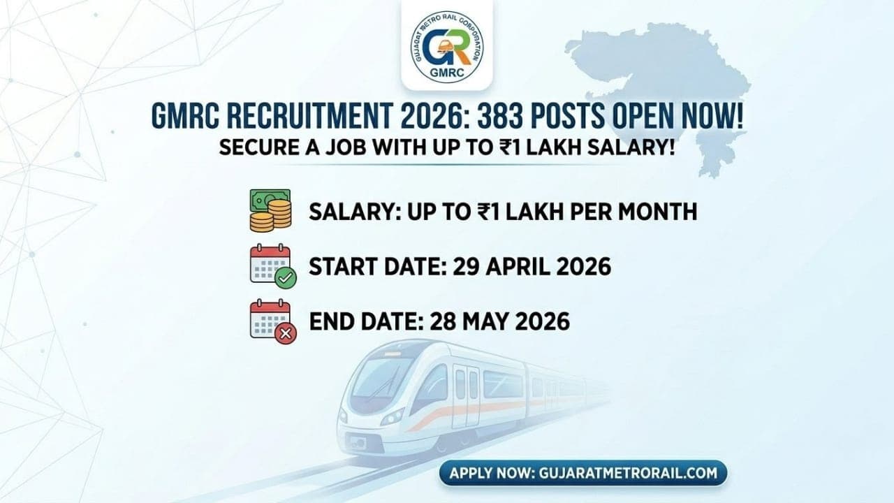 GMRC Recruitment 2026: 1 लाख सैलेरी, 383 भर्तियां- जल्दी नहीं किया अप्लाई तो मौका हाथ से जाएगा