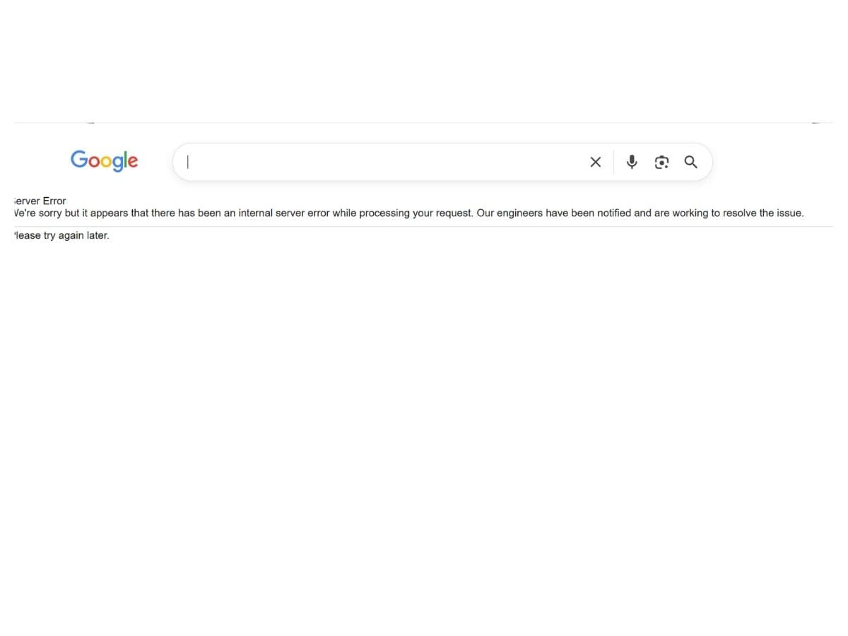 Google Search Down: क्या गूगल भी बंद हो सकता है? हज़ारों यूज़र्स के सामने आया 'Internal Server Error', जानें पूरा मामला।