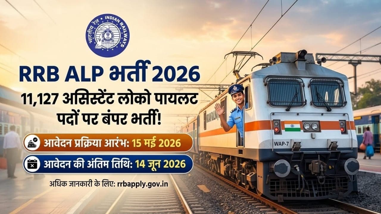 RRB ALP Recruitment 2026: रेलवे में 11,127 पद..10 वीं पास के लिए सुनहरा मौका.. बिना देरी किए करें अप्लाई!!