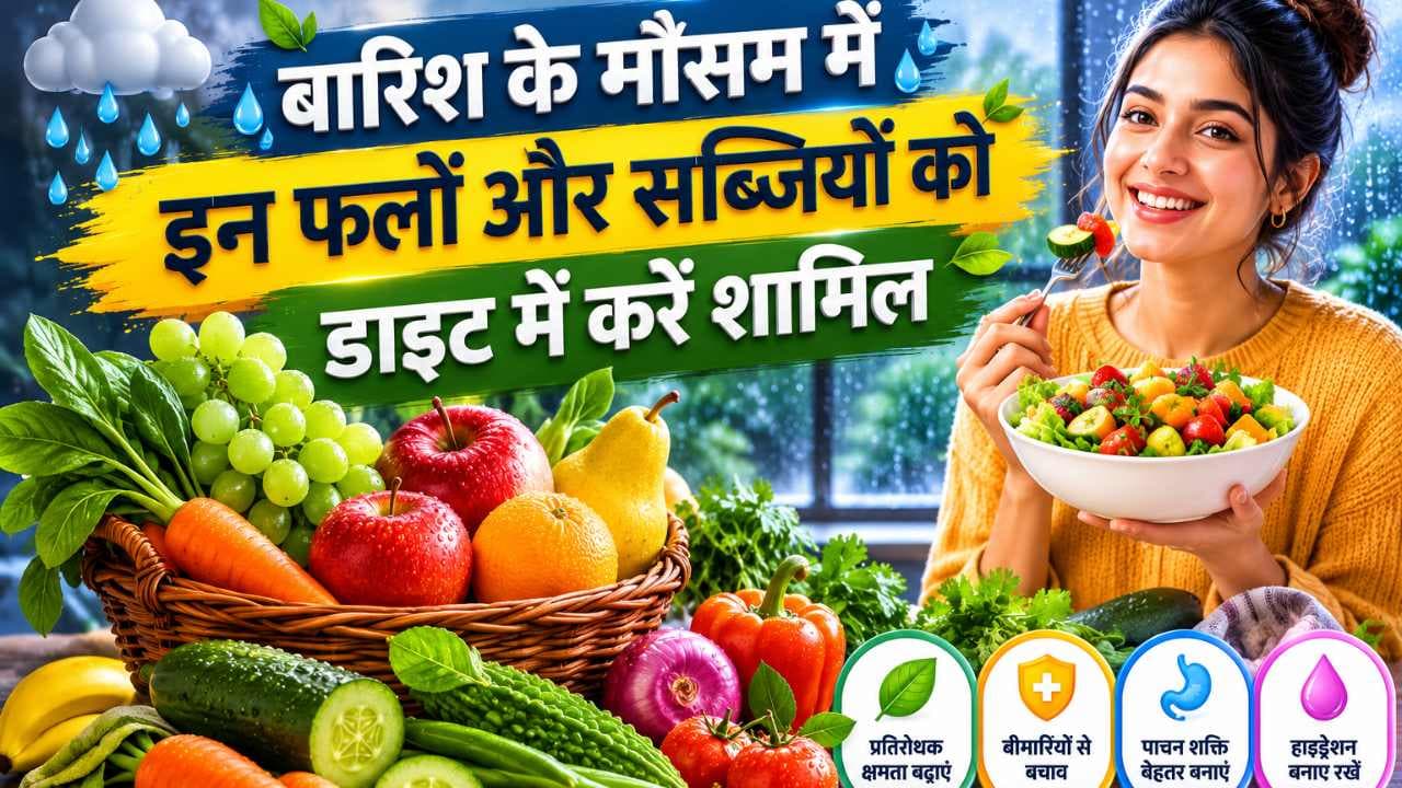 बारिश के मौसम में खाने वाले फल और सब्जियां को डाइट में करें शामिल, बीमारियों से रहेंगे दूर