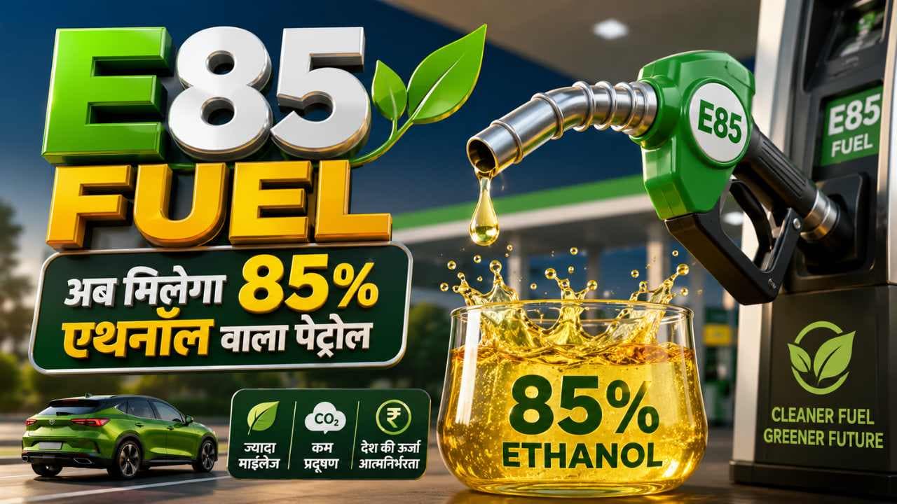 E85 फ्यूल: अब, 85% इथेनॉल वाला पेट्रोल मिलेगा! क्या फ्यूल सस्ता हो जाएगा? सरकार की नई योजना के बारे में जानें