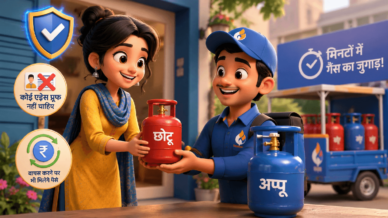मिनटों में होगा गैस का जुगाड़! बिना एड्रेस प्रूफ के ऐसे मिलेगा छोटू LPG सिलेंडर, वापस करने पर भी मिलेंगे पैसे