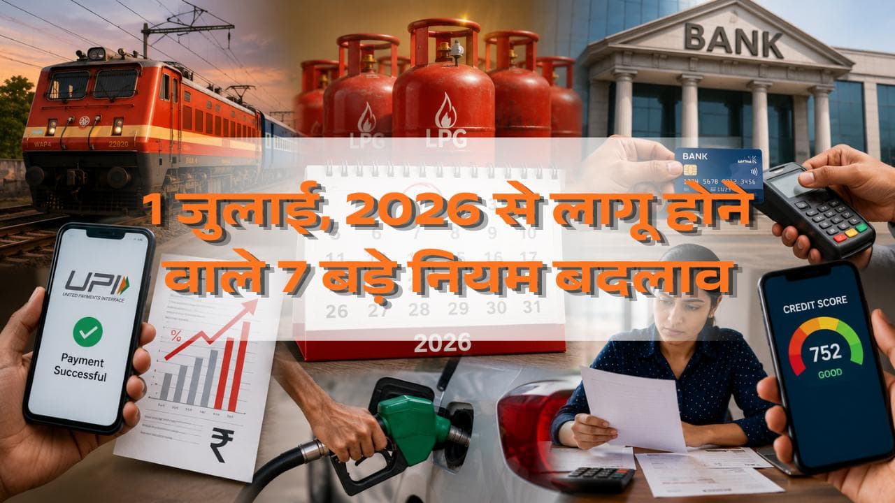 1 जुलाई, 2026 से लागू होने वाले 7 बड़े नियम बदलाव: आपकी जेब पर सीधा असर रेलवे और LPG से लेकर बैंकिंग और क्रेडिट कार्ड तक