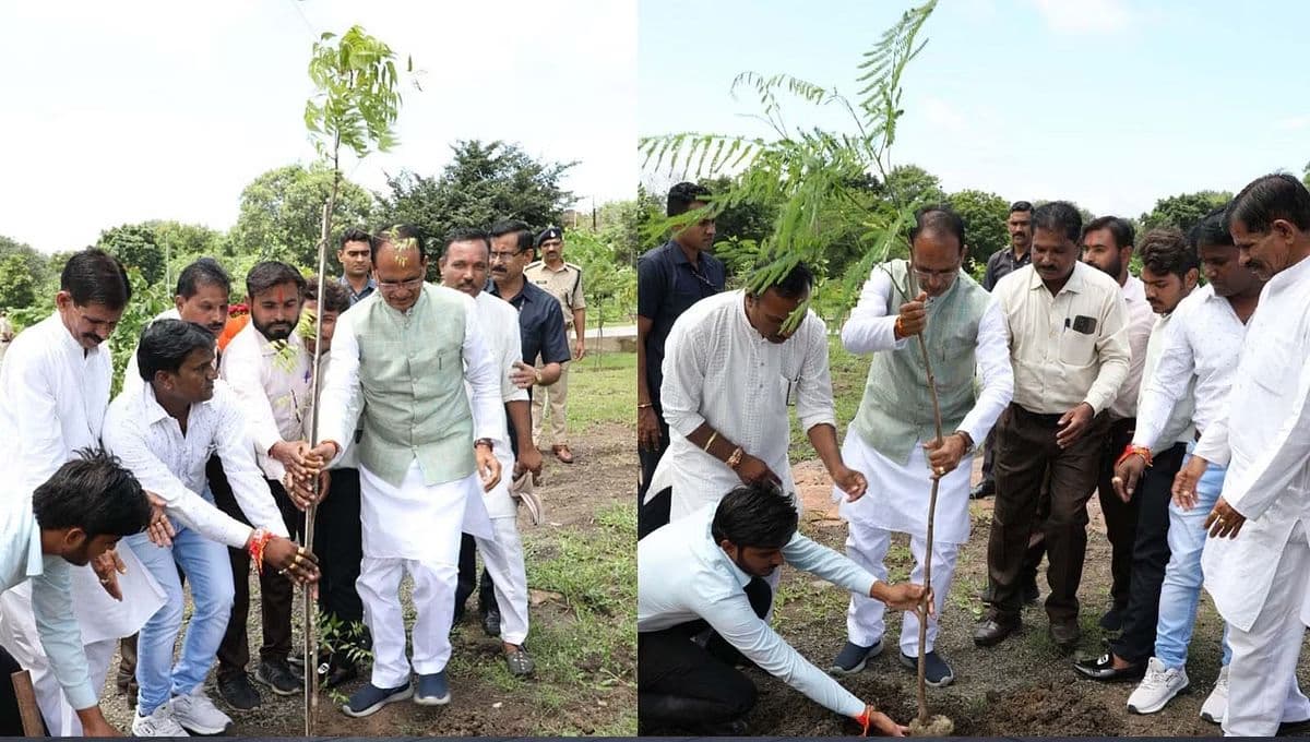 मुख्यमंत्री शिवराज सिंह चौहान (Shivraj Singh Chouhan) ने नागरिकों के साथ लगाए पौधे मुख्यमंत्री शिवराज सिंह चौहान (Shivraj Singh Chouhan) ने नागरिकों के साथ लगाए पौधे