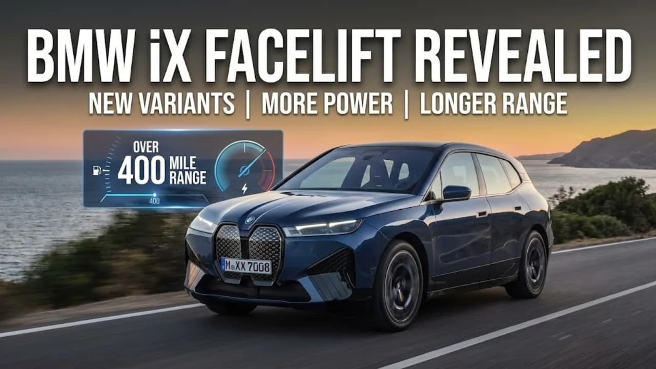 BMW iX Facelift: ज्यादा पावर, बेहतर रेंज और प्रीमियम अपडेट्स के साथ हुई पेश BMW iX Facelift: ज्यादा पावर, बेहतर रेंज और प्रीमियम अपडेट्स के साथ हुई पेश