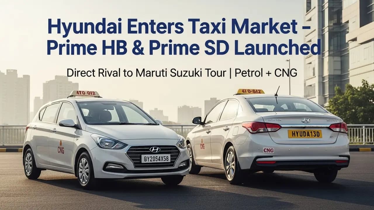 Hyundai की टैक्सी सेगमेंट में एंट्री: Prime HB और Prime SD हुए लॉन्च Hyundai की टैक्सी सेगमेंट में एंट्री: Prime HB और Prime SD हुए लॉन्च