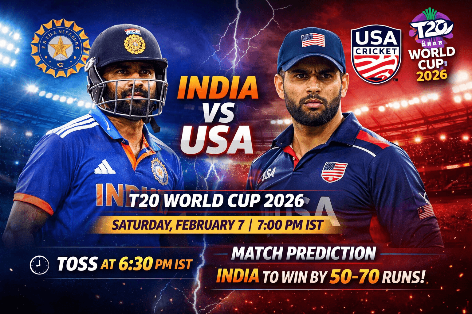 इंडिया vs यूएसए टी20 वर्ल्ड कप 2026: मैच डिटेल्स, प्रेडिक्शन, लाइव स्ट्रीम और प्लेइंग XI इंडिया vs यूएसए टी20 वर्ल्ड कप 2026: मैच डिटेल्स, प्रेडिक्शन, लाइव स्ट्रीम और प्लेइंग XI