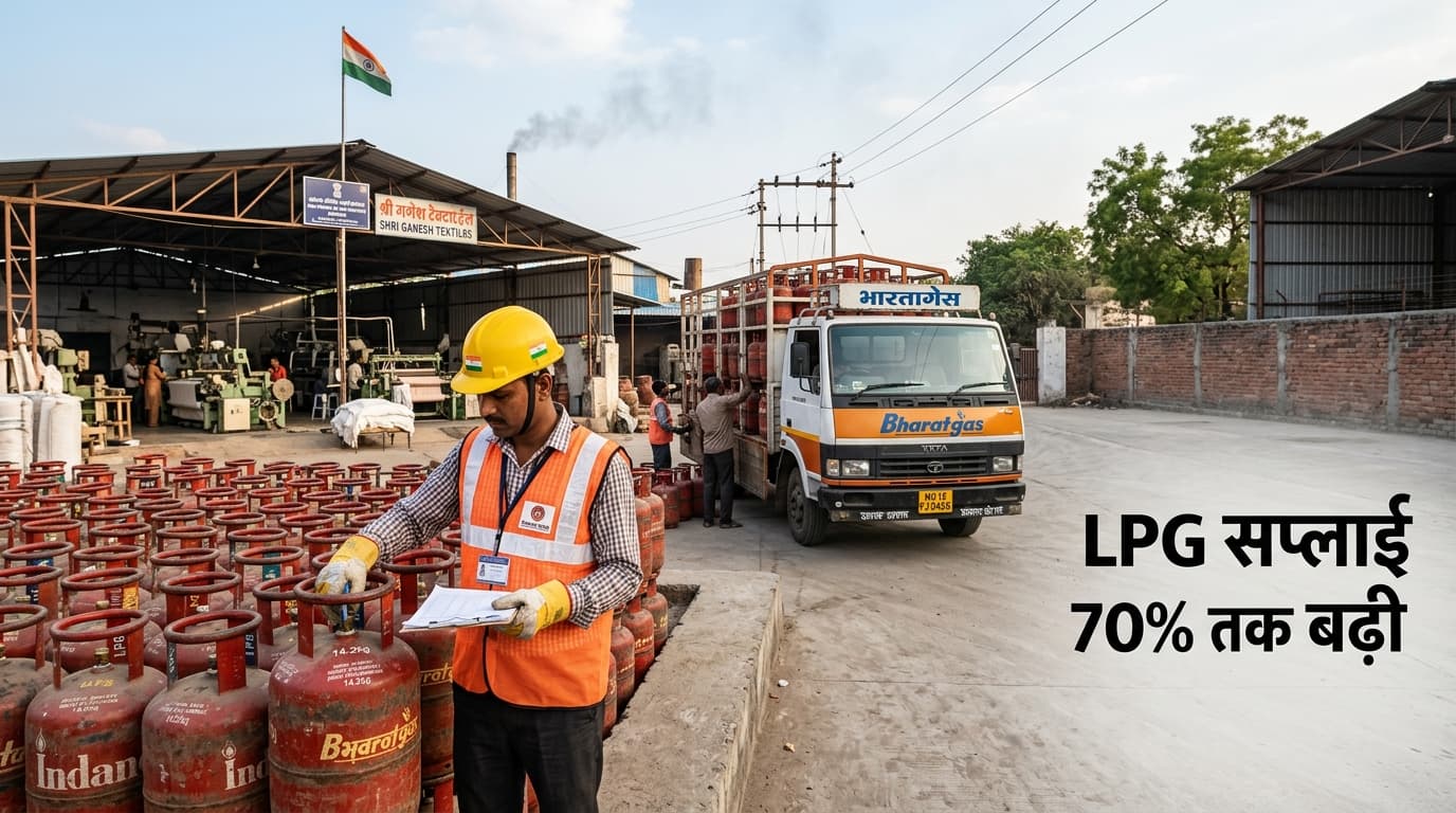 LPG सप्लाई में बड़ा फैसला: अब 70% तक बढ़ी कमर्शियल गैस, इंडस्ट्री और आम लोगों को राहत LPG सप्लाई में बड़ा फैसला: अब 70% तक बढ़ी कमर्शियल गैस, इंडस्ट्री और आम लोगों को राहत