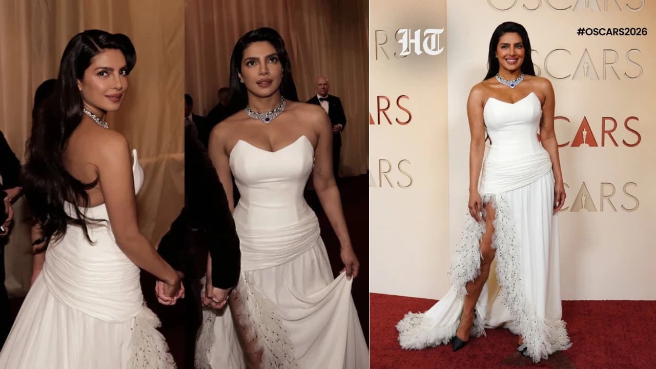 Oscars 2026 में Priyanka Chopra का Dior गाउन वायरल लुक और पावर कपल मोमेंट Oscars 2026 में Priyanka Chopra का Dior गाउन वायरल लुक और पावर कपल मोमेंट