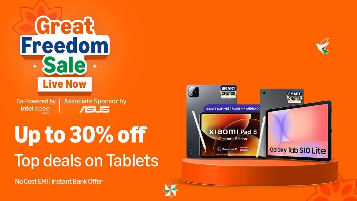 Amazon Great Freedom Sale 2026 शुरू, इन फ्लैगशिप स्मार्टफोन्स पर मिल रहा बड़ा डिस्काउंट Amazon Great Freedom Sale 2026 शुरू, इन फ्लैगशिप स्मार्टफोन्स पर मिल रहा बड़ा डिस्काउंट