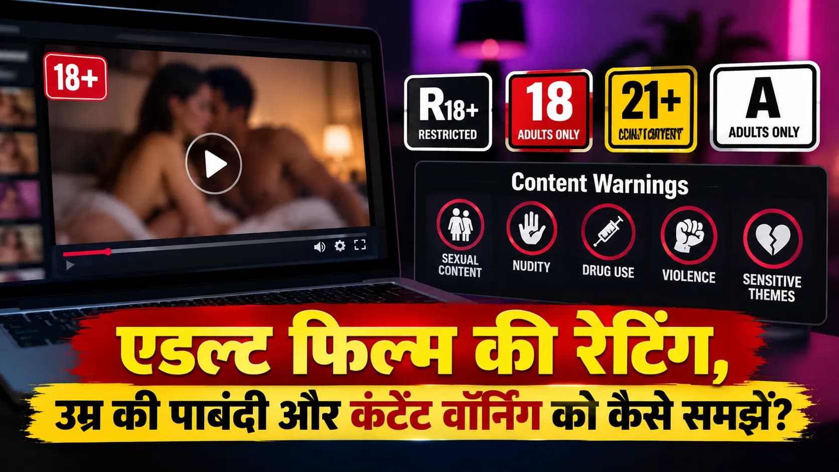 Adult Film Ratings and Content Warnings: एडल्ट फिल्म की रेटिंग, उम्र की पाबंदी और कंटेंट वॉर्निंग को कैसे समझें? Adult Film Ratings and Content Warnings: एडल्ट फिल्म की रेटिंग, उम्र की पाबंदी और कंटेंट वॉर्निंग को कैसे समझें?