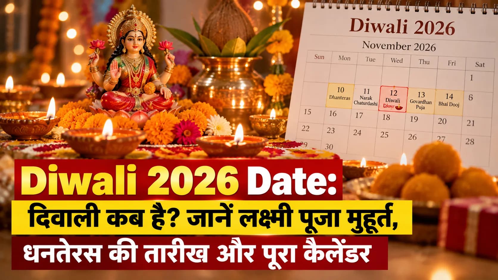 Diwali 2026 Date: दिवाली कब है? जानें लक्ष्मी पूजा मुहूर्त, धनतेरस की तारीख और पूरा कैलेंडर Diwali 2026 Date: दिवाली कब है? जानें लक्ष्मी पूजा मुहूर्त, धनतेरस की तारीख और पूरा कैलेंडर