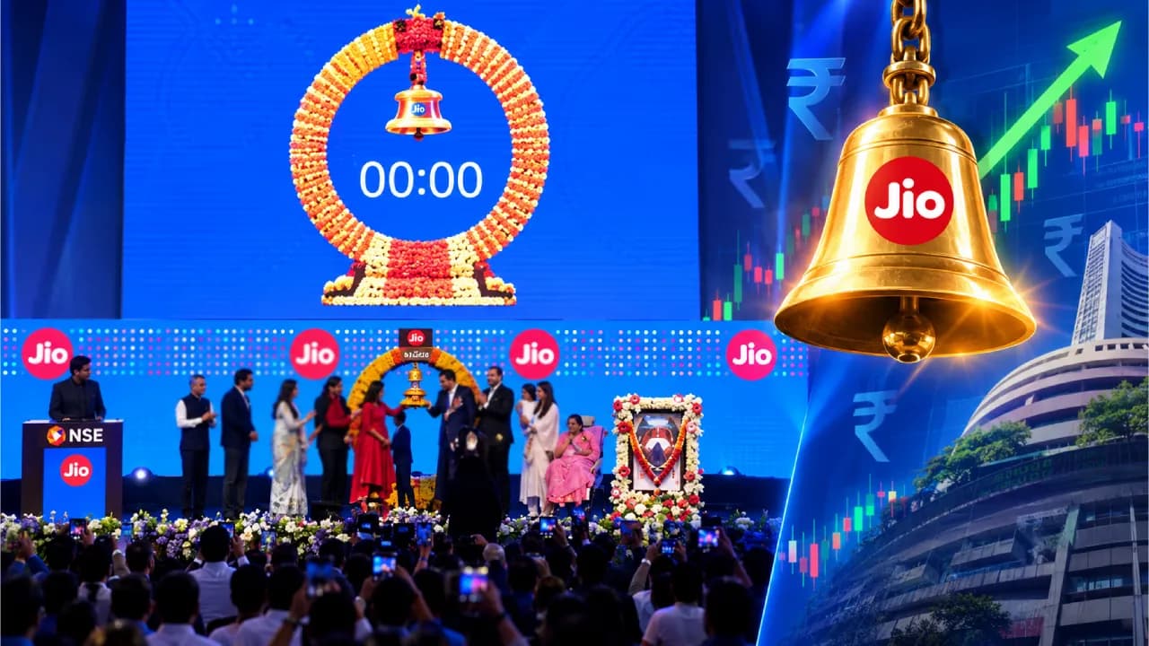 Jio Platforms IPO Listing: 21% प्रीमियम पर शेयरों की एंट्री, भारत की दूसरी सबसे मूल्यवान कंपनी बना Jio Jio Platforms IPO Listing: 21% प्रीमियम पर शेयरों की एंट्री, भारत की दूसरी सबसे मूल्यवान कंपनी बना Jio