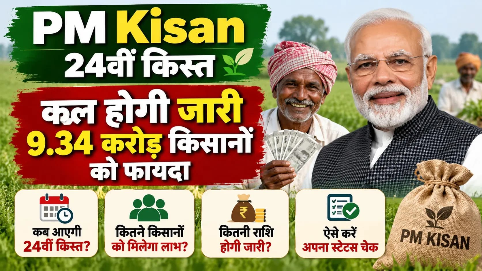 PM Kisan 24th Installment Date 2026: कल खाते में आएंगे ₹2000? PM Kisan 24th Installment Date 2026: कल खाते में आएंगे ₹2000?