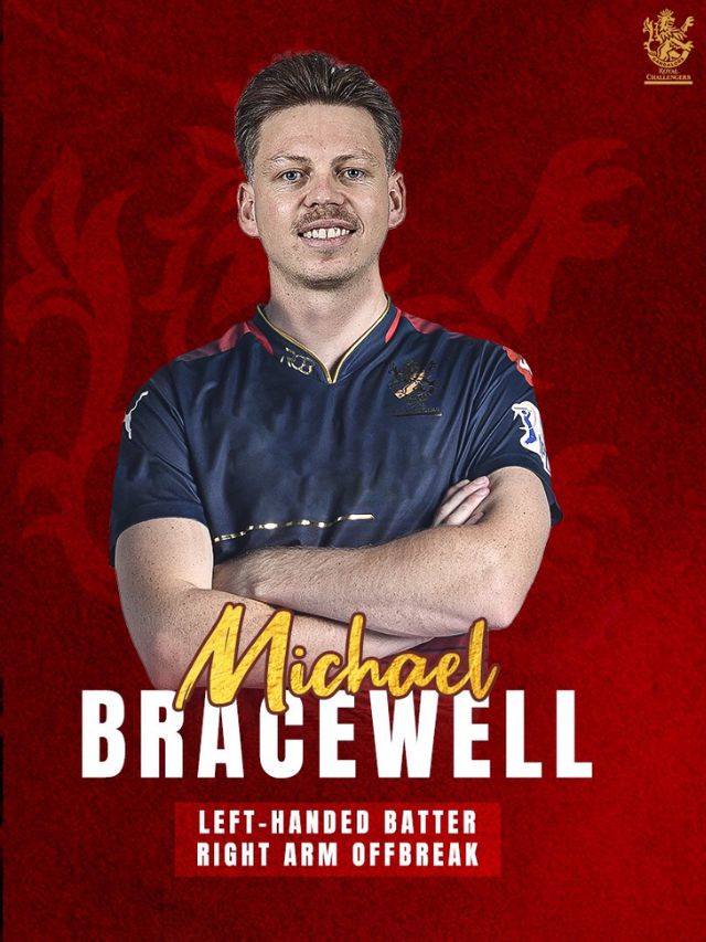 चोटिल विल जैक्स की जगह माइकल ब्रेसवेल RCB में शामिल