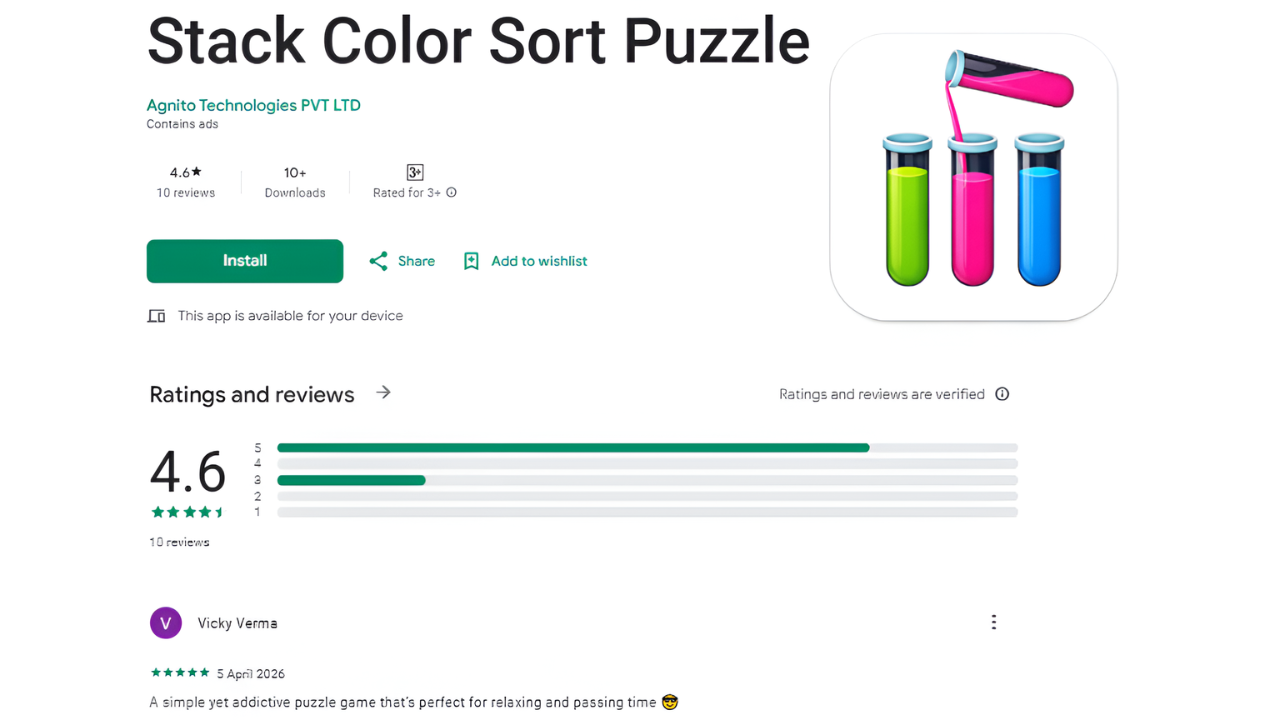 stack color sort puzzle game