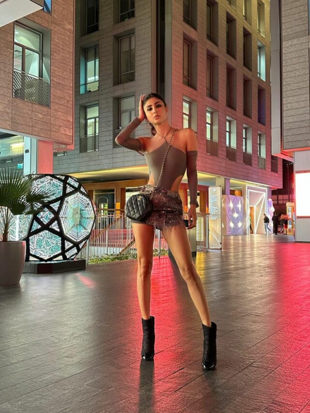 Mouni Roy is currently in Dubai and has been showcasing her fashion sense with a series of stylish outfits, including airport looks and red carpet fits. She recently shared photos from her time in Dubai that are worth noting for their fashionability