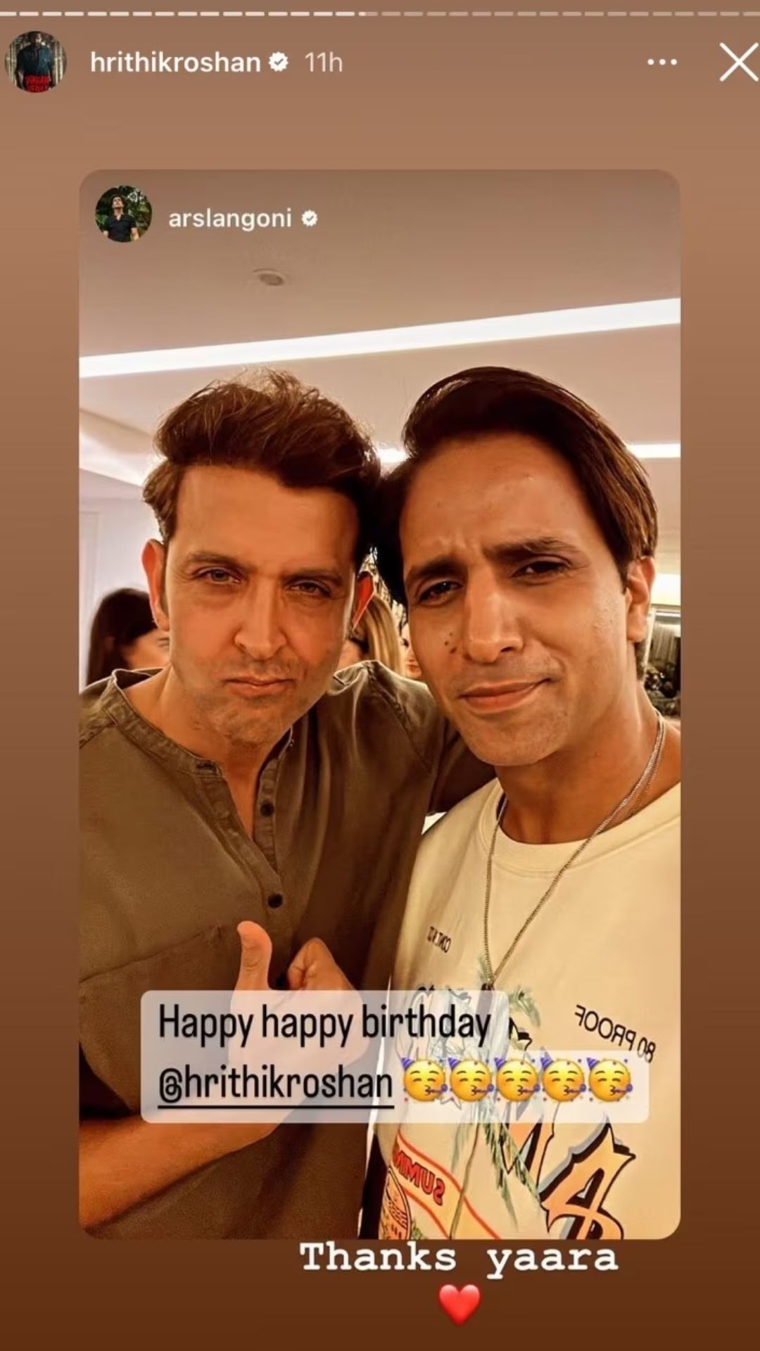 "Hrithik Roshan's Ex-Wife Sussanne Khan's Boyfriend Arslan Goni Wishes him Happy Birthday"