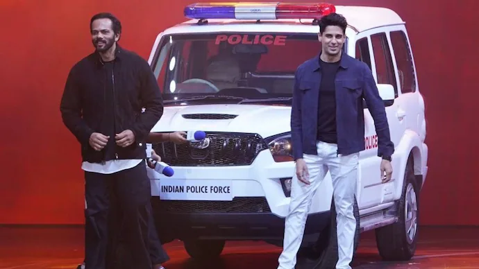Rohit Shetty and Sidhharth Malhotra during shoot of Indian Police Force