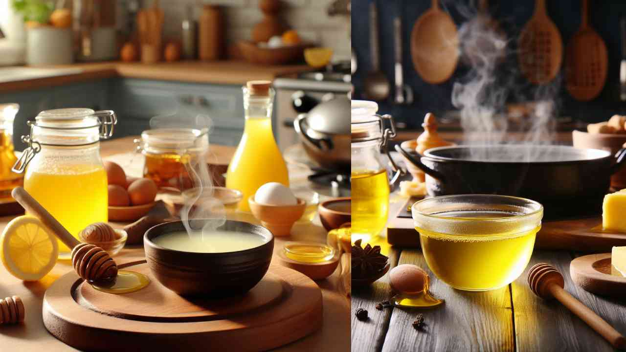 गर्म पानी के साथ घी