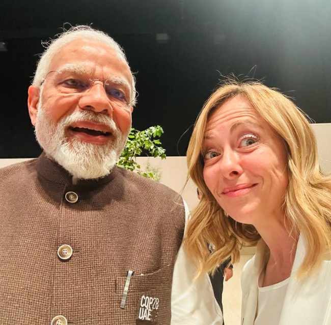 PM Modi and Giorgia Meloni Selfie