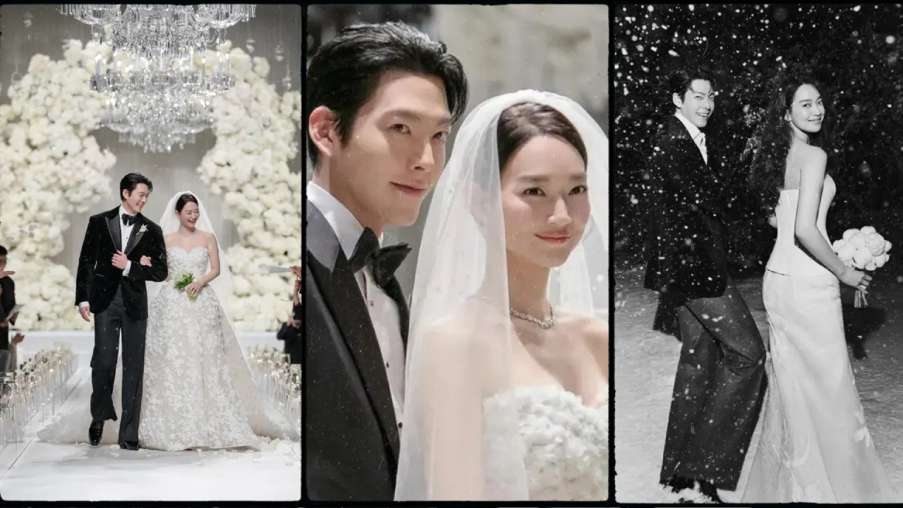 Shin Min-Ah Wedding Look: Elie Saab Gown में Kim Woo-Bin संग रचाई शादी