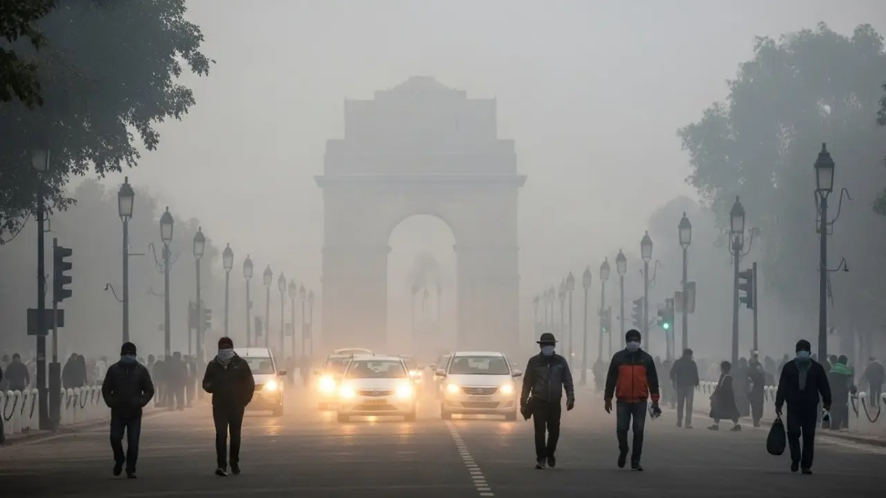दिल्ली-एनसीआर में ठंड, कोहरा और प्रदूषण