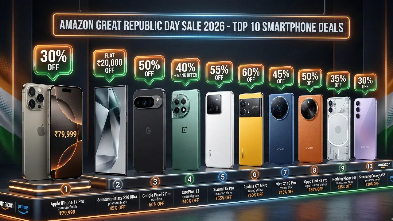 Amazon Great Republic Day Sale 2026 शुरू, स्मार्टफोन्स पर भारी छूट