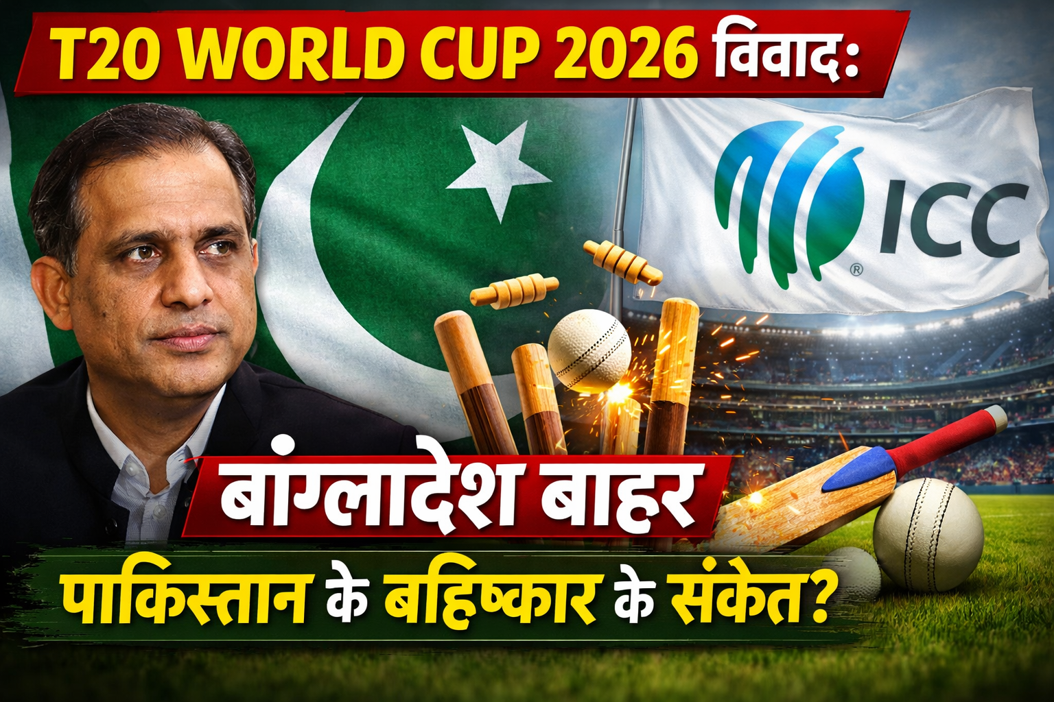 बांग्लादेश विवाद पर आईसीसी vs पीसीबी: क्या पाकिस्तान भी टी20 वर्ल्ड कप 2026 से हटेगा?