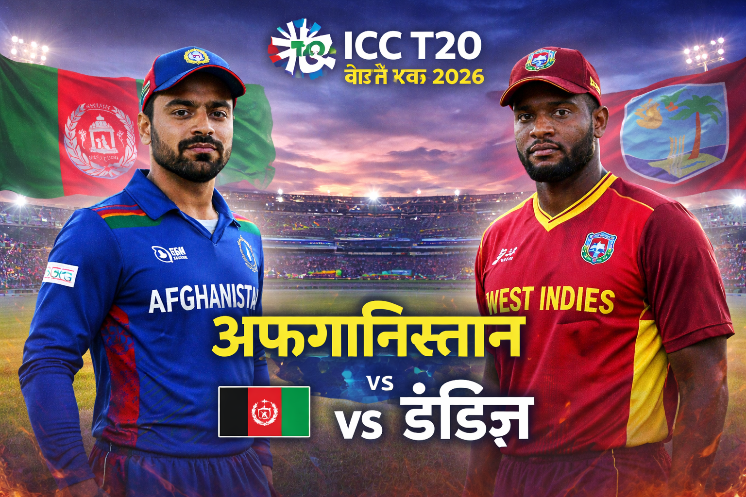 आईसीसी टी20 विश्व कप 2026 अफगानिस्तान vs वेस्ट इंडीज़ मैच
