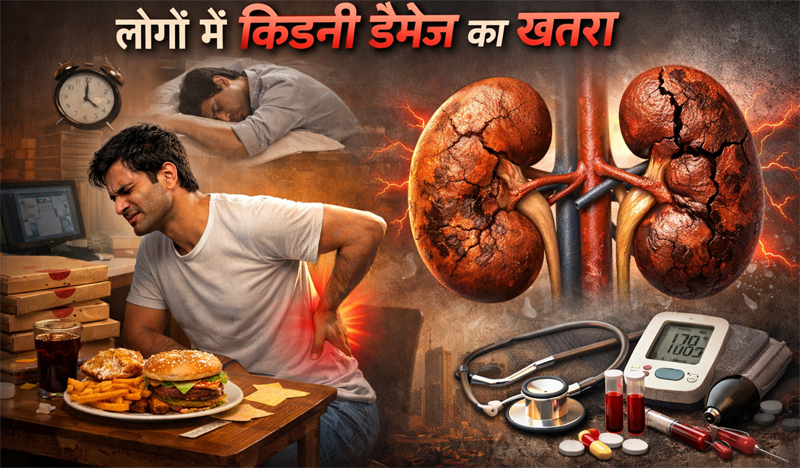 अनियमित दिनचर्या और गलत खानपान बढ़ा रहा लोगों में किडनी डैमेज का खतरा